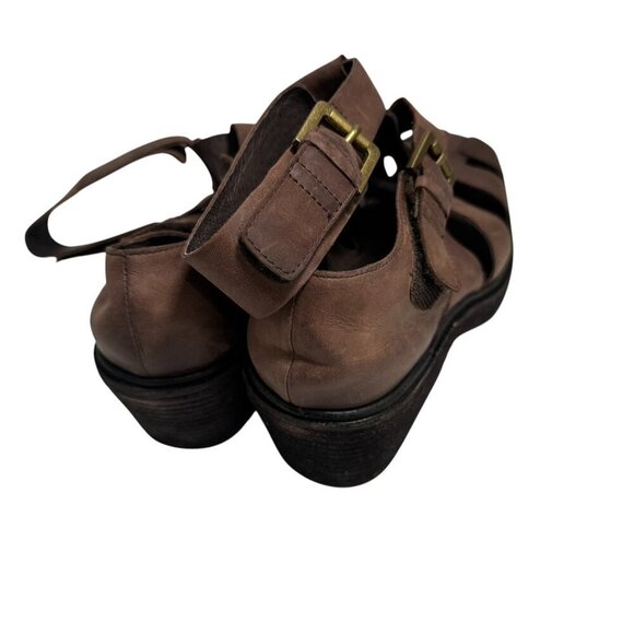 JEFFREY CAMPBELL Elective Fisherman Sandals Sz 9.5 Brown Crazy Horse Leather NEW - Picture 5 of 6